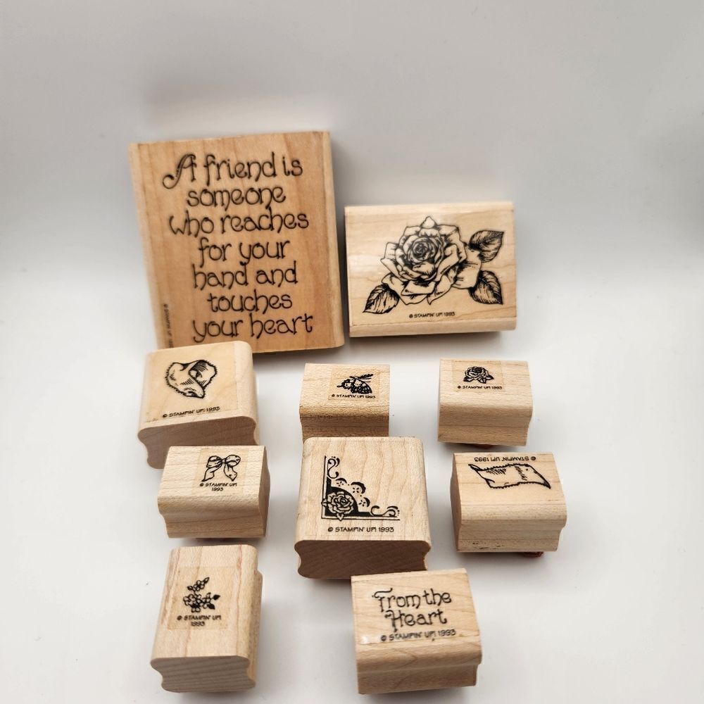 Stampin' Up! Vintage 1993 Victorian Rose Block Stamp Set